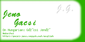 jeno gacsi business card